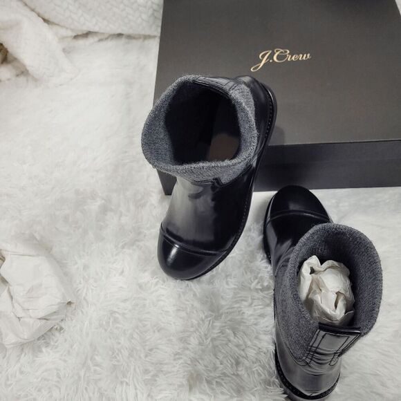 J. Crew Black Spazzo Ribbed-knit Cuff Boot Size 9.5 - Picture 4 of 8